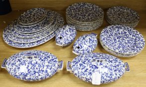 A Brown Westhead Moore & Co. blue and white dinner service