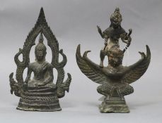 Two 19th century Thai bronze figures of deities