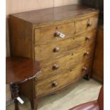 A Regency mahogany bow fronted chest of drawers W.104cm