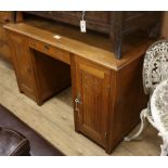 An Art Deco pedestal desk W.130cm