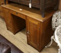 An Art Deco pedestal desk W.130cm