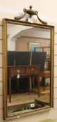 A giltwood and gesso wall wall mirror, with an urn pediment W.48cm