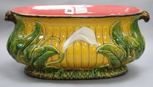 A majolica jardiniere length 46cm