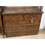 The top of an 18th century walnut chest on chest W.103cm