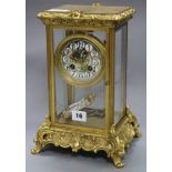 A four glass mantel clock height 31cm