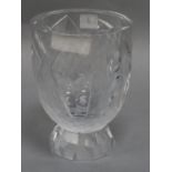 A Wiener Werkstatte style facetted glass vase height 19.5cm