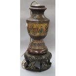 A cloisonne lamp base height 52.5cm