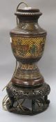 A cloisonne lamp base height 52.5cm