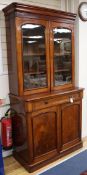 A Victorian mahogany bookcase cabinet W.107cm