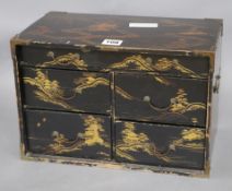 A Japanese lacquer table cabinet length 34cm