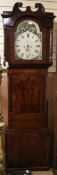 A mahogany painted dial longcase clock W.63cm