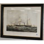 Pappril after Knell, coloured aquatint, Her Majesty's Steam Frigate 'Cyclops', overall 54 x 72cm