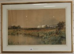 Thomas Bush Hardy, watercolour, Camber Castle, Sussex, signed and titled, 46 x 78cm