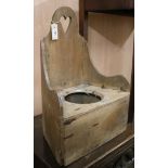 A child's Victorian pine commode chair W.43cm