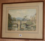 Norman Wright, watercolour, Beddgelert, North Wales, 12 x 17in.