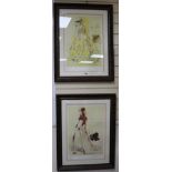 Raymond Hughes, two limited edition prints, costume designs, signed in pencil, 51 x 35cm
