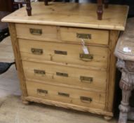 A pine chest of drawers W.88cm
