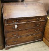 A George III mahogany bureau W.111cm