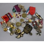 A group of WWII Polish medals, buttons, etc.