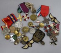 A group of WWII Polish medals, buttons, etc.