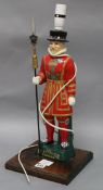 A Carlton Ware The Beefeater Yeoman lamp base overall height 52cm