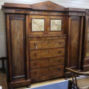 A Victorian mahogany Beaconsfield wardrobe W.219cm