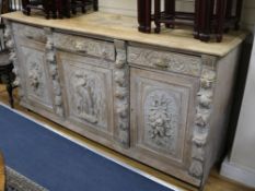 A French limed oak sideboard W.183cm