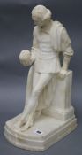 An alabaster carving of an Austrian actor as a Shakespeare character height 41cm