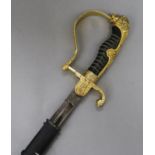 An original World War II German Army Officers sword with engraved blade length 94cm