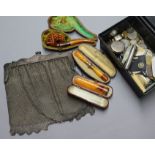 A cased meerschaum pipe, three amber mounted cigarette holders and other items including a