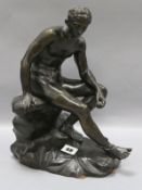 A spelter figure of a Hermes height 35cm
