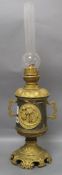 A 19th century French bronze and gilt metal lamp base height 31cm