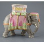 A Continental porcelain model of an elephant height 20cm