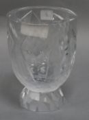 A Wiener Werkstatte style facetted glass vase height 19.5cm
