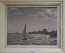 Leslie Kent (1890-1980), oil, Portchester Castle, 35.5cm x 43cm