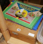 A cased Meccano Dinky builder set and a box of Meccano and Bayko set