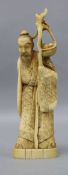 A Japanese walrus ivory figure of an immortal height 17cm