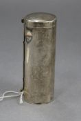An early 19th century Dutch silver nutmeg box and grater, makers mark GK 7.5cm