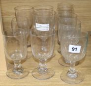 A collection of 19th century and later drinking glasses