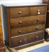 A late Victorian mahogany five drawer chest W.117cm