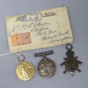 A World War I group of three medals to Pte. S. Robinson RAMC, and a Queen Mary Christmas box