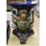 A Majolica jardiniere stand height 49.5cm