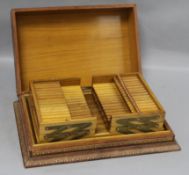 A cigar box with folding telescopic trays length 33cm