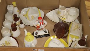 A Carlton Ware Pick Flowers Brewmaster figure and a collection of Carlton Ware 1960/70's teaware