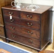 A Georgian mahogany chest of five drawers W.100cm