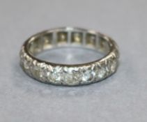 An 18ct white gold and diamond full eternity ring size O