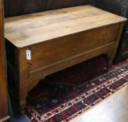 A French oak coffer box W.136cm