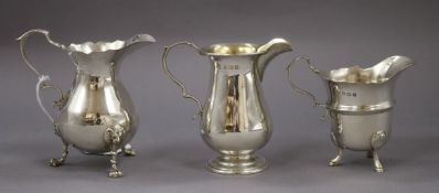 Three assorted early 20th century cream jugs, 7 oz.