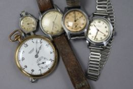 A gentleman's 1940's? stainless steel Rotary manual wind wrist watch, a Cortebert Sport mid size