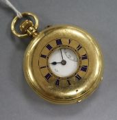 A George V Barraud and Lunds 18ct gold half hunter pocket watch with inscription relating to Leopold